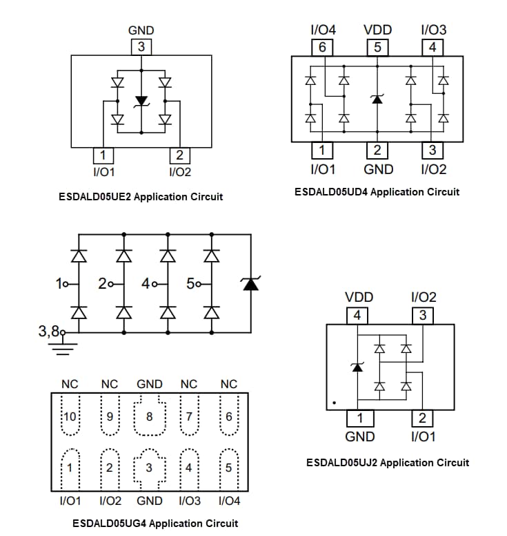 Esdald Esd Protection Diode Arrays Ween Semiconductors Mouser